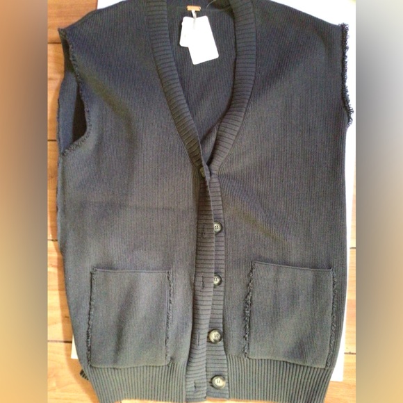 SALE! Free People charcoal sweater vest - Picture 2 of 7